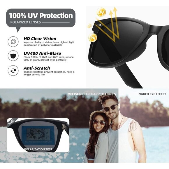 Unisex Polarized Sunglasses 3 Pack UV400 Classic Retro Style for Outdoor Activit main image 4